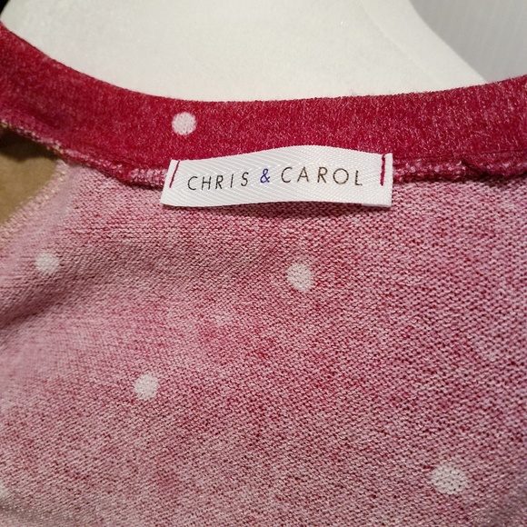 Chris & Carol Burgundy Polka Dot Dress Size M - Picture 6 of 7